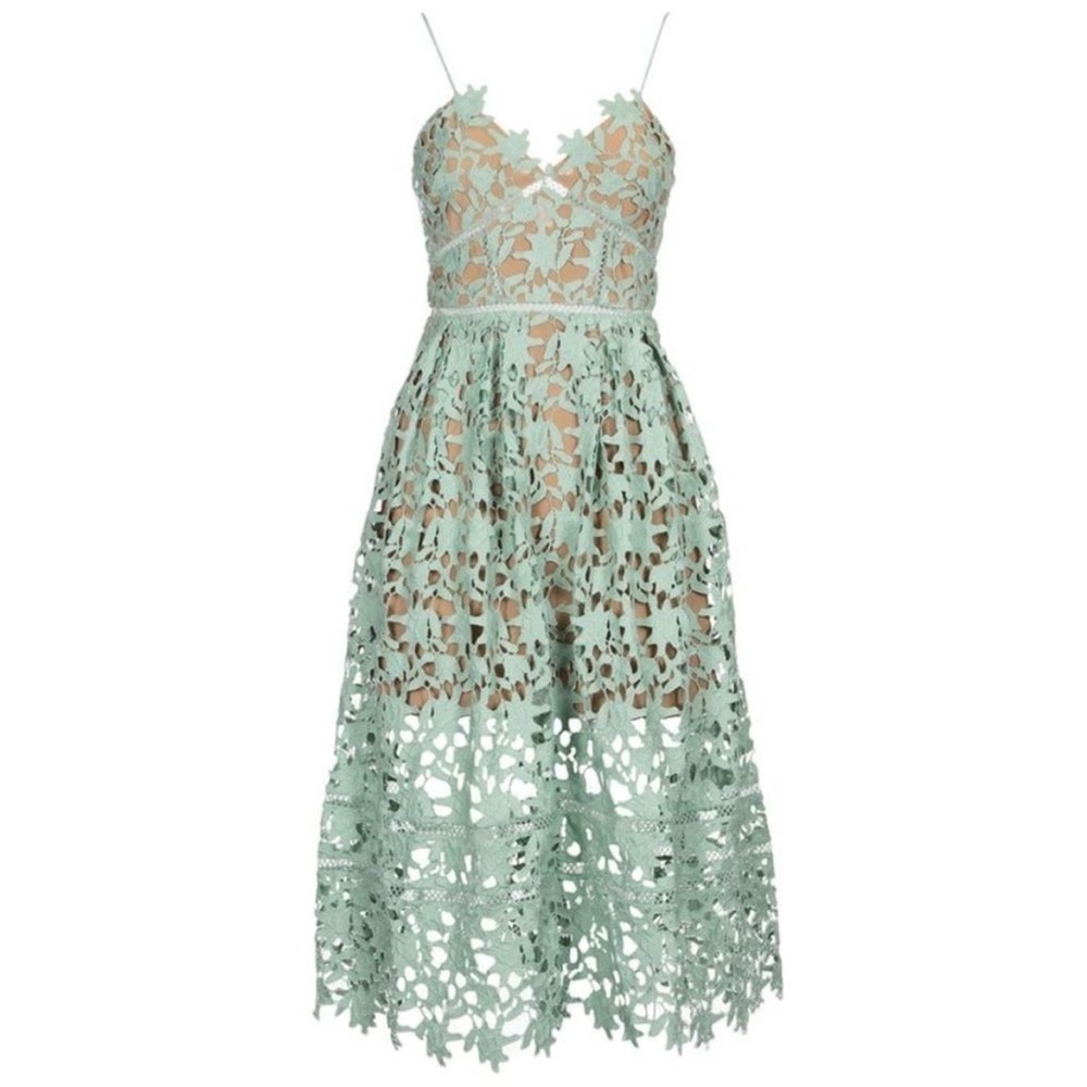 Self Portrait Azalea Dress Mint Green Size 2 NEW - Picture 4 of 16